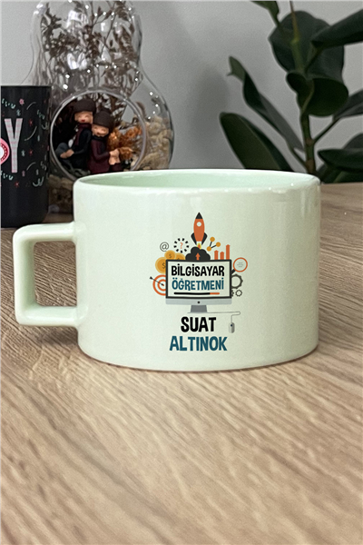 Bilgisayar Öğretmeni Kişiye Özel Lüks Pastel Fincan