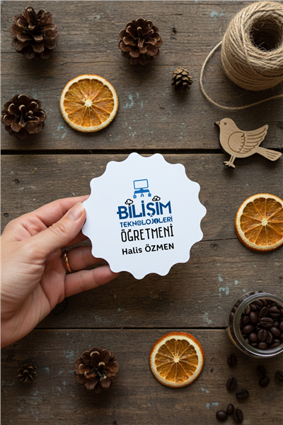 Bilişim Teknolojileri Öğretmeni Kişiye Özel Bardak Altlığı