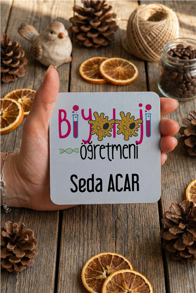 Biyoloji Öğretmeni Kişiye Özel Bardak Altlığı