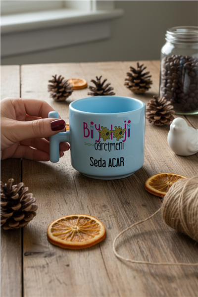 Biyoloji Öğretmeni Kişiye Özel T Pastel Kupa