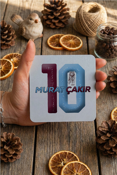 Bordo Mavi Taraftar Kişiye Özel Bardak Altlığı