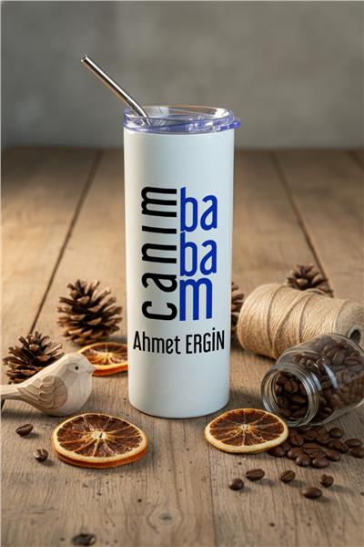 Canım Babam Kişiye Özel Pipetli Çelik Termos