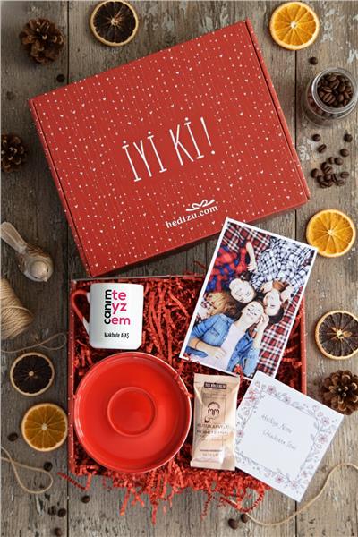 Canım Teyzem Hediye Kutusu - Kişiye Özel Türk Kahvesi Fincanı, Türk Kahvesi 6 Gr, Fotoğraf 1 Adet