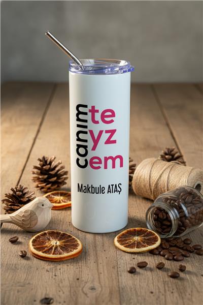 Canım Teyzem Kişiye Özel Pipetli Çelik Termos