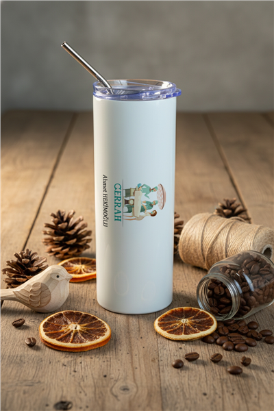 Cerrah Kişiye Özel Pipetli Çelik Termos