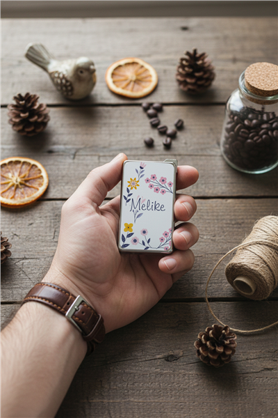 Çiçek Desenli Kişiye Özel Çakmak