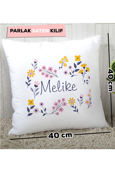 Çiçek Desenli Kişiye Özel Yastık