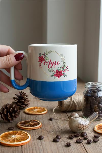 Çiçek ve İsim Kişiye Özel Kupa Bardak Pro