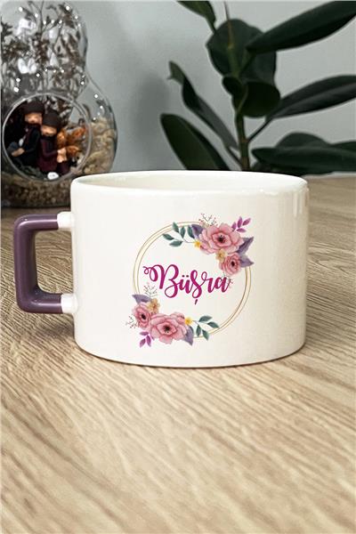 Çiçek ve İsim Kişiye Özel Lüks Fincan