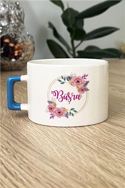 Çiçek ve İsim Kişiye Özel Lüks Fincan