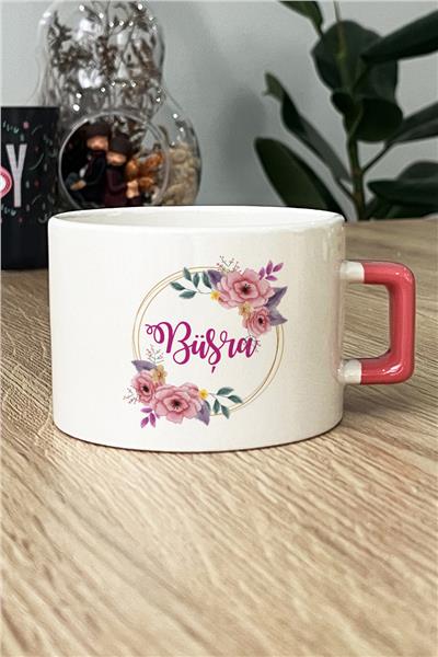 Çiçek ve İsim Kişiye Özel Lüks Fincan