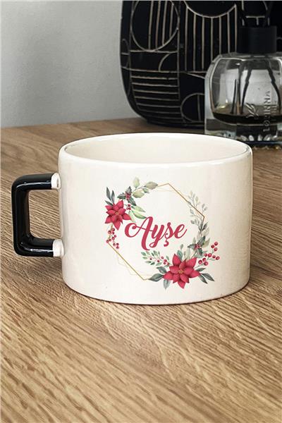 Çiçek ve İsim Kişiye Özel Lüks Fincan