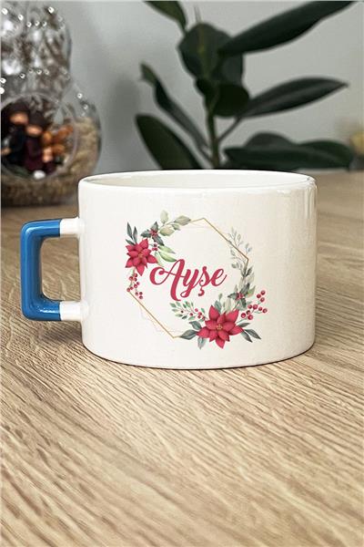Çiçek ve İsim Kişiye Özel Lüks Fincan