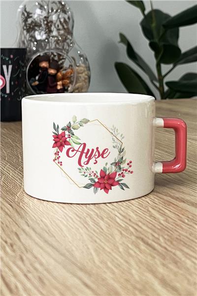 Çiçek ve İsim Kişiye Özel Lüks Fincan
