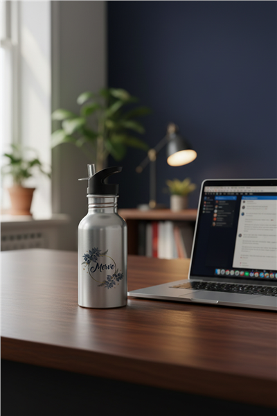 Çiçekli Kişiye Özel Pipetli Matara