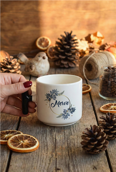 Çiçekli Kişiye Özel T Kupa