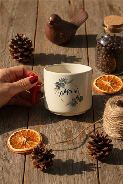 Çiçekli Kişiye Özel T Kupa