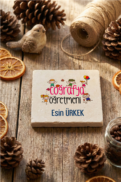 Coğrafya Öğretmeni Kişiye Özel Bardak Altlığı