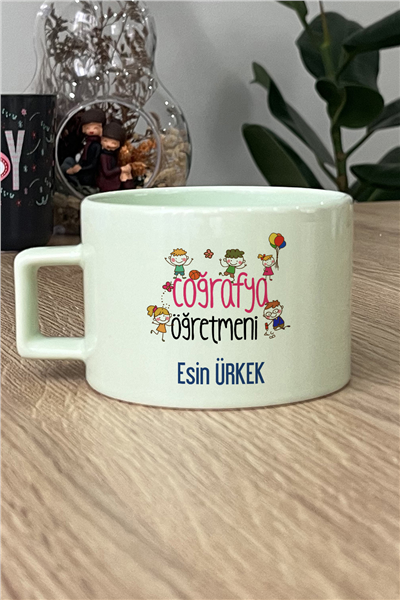 Coğrafya Öğretmeni Kişiye Özel Lüks Pastel Fincan