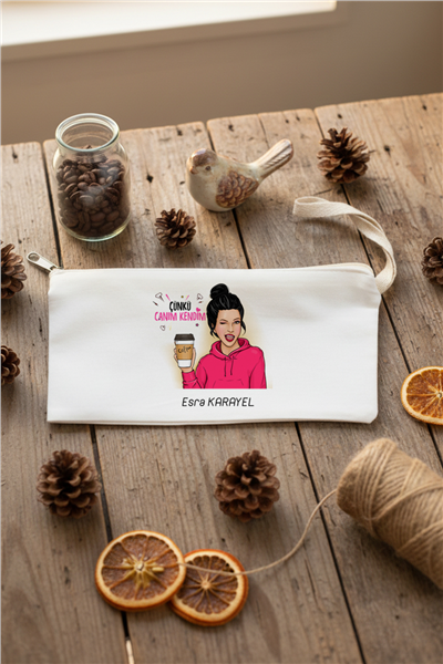 Çünkü Canım Kendim Hediye Kutusu - Anı Defteri, Fotoğraf 10 Adet, Bez Kalemlik, Baston Şeker, Onefis Sade Çikolata Parçalı Cookie 4 adet