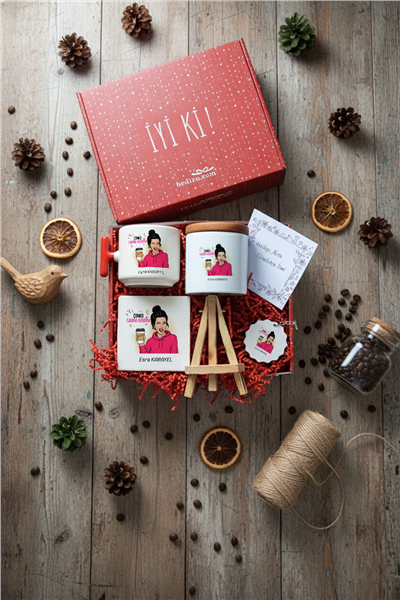 Çünkü Canım Kendim Hediye Kutusu - Kişiye Özel T Kupa, Seramik Kalemlik, Dekoratif Taş İsimlik, Güneş Anahtarlık