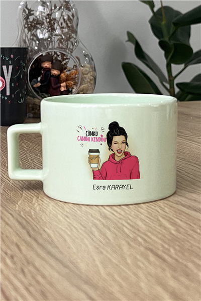 Çünkü Canım Kendim Kişiye Özel Lüks Pastel Fincan