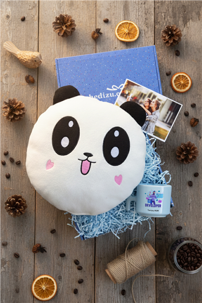 Developer Hediye Kutusu - Kişiye Özel T Pastel Kupa, Peluş Avokado, Fotoğraf 1 Adet