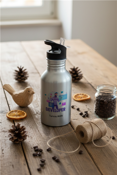 Developer Kişiye Özel Pipetli Matara