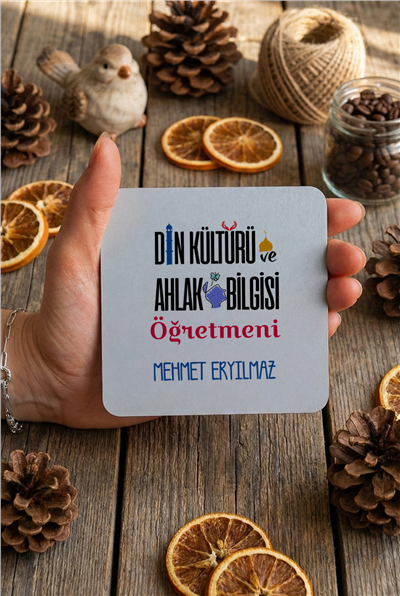 Din Kültürü Öğretmeni Kişiye Özel Bardak Altlığı