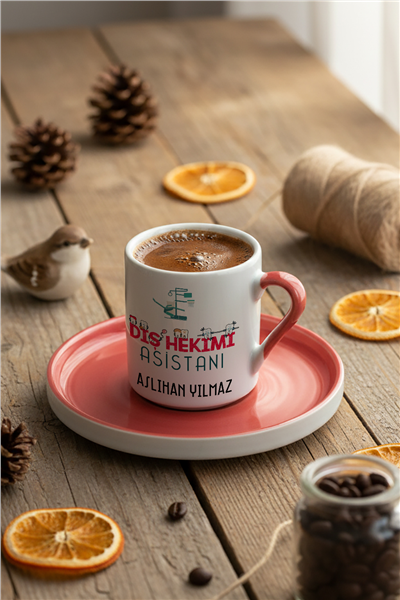 Diş Hekimi Asistanı Kişiye Özel Türk Kahvesi Fincanı