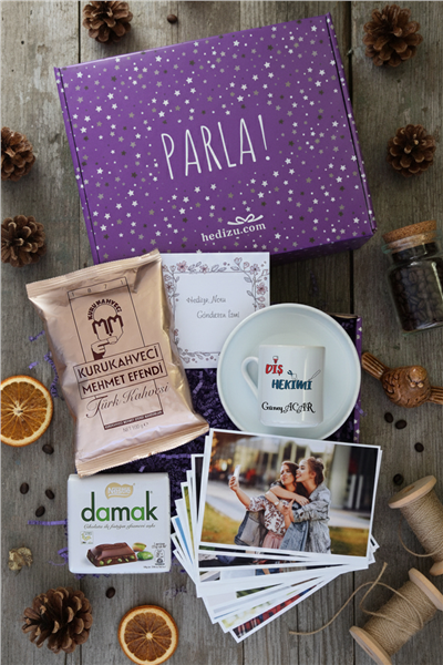 Diş Hekimi Hediye Kutusu - Kişiye Özel Türk Kahvesi Fincanı, Türk Kahvesi, Damak Çikolata, Fotoğraf 12 Adet