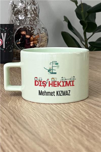 Diş Hekimi Kişiye Özel Lüks Pastel Fincan