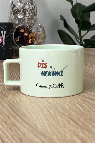 Diş Hekimi Kişiye Özel Lüks Pastel Fincan