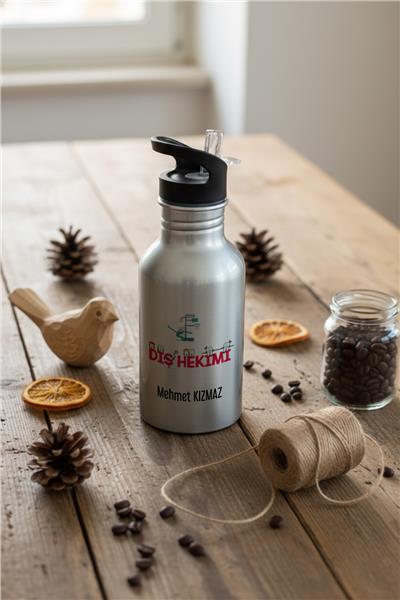 Diş Hekimi Kişiye Özel Pipetli Matara