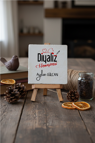 Diyaliz Hemşiresi Kişiye Özel Dekoratif Taş İsimlik