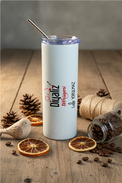 Diyaliz Teknisyeni Kişiye Özel Pipetli Çelik Termos