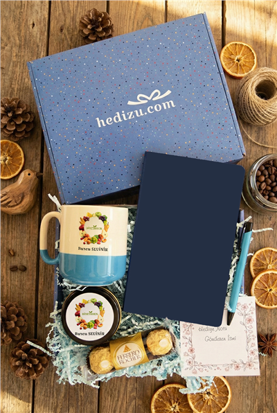 Diyetisyen Hediye Kutusu - Kişiye Özel Pro Kupa, Defter, Mum, Çikolata Ferrero Rocher 3lü, Kalem