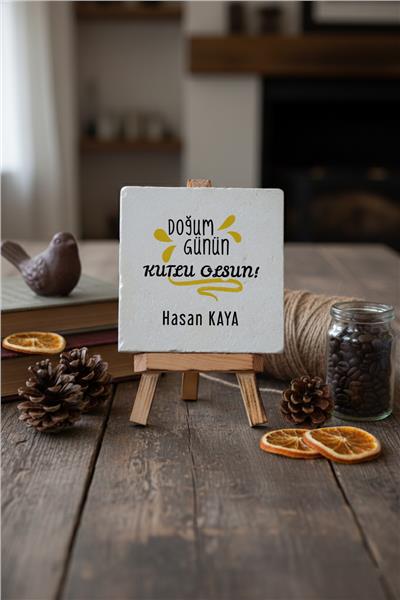 Doğum Günün Kutlu Olsun Kişiye Özel Dekoratif Taş İsimlik