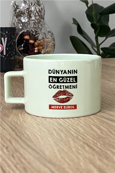 Dünyanın En Güzel Öğretmeni Kişiye Özel Lüks Pastel Fincan