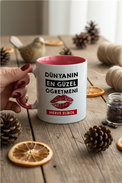 Dünyanın En Güzel Öğretmeni Kişiye Özel Kupa Bardak Standart