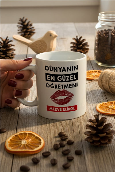 Dünyanın En Güzel Öğretmeni Kişiye Özel Kupa Bardak Standart