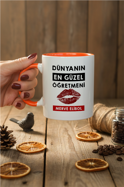 Dünyanın En Güzel Öğretmeni Kişiye Özel Kupa Bardak Standart