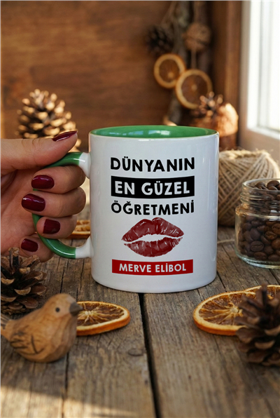 Dünyanın En Güzel Öğretmeni Kişiye Özel Kupa Bardak Standart