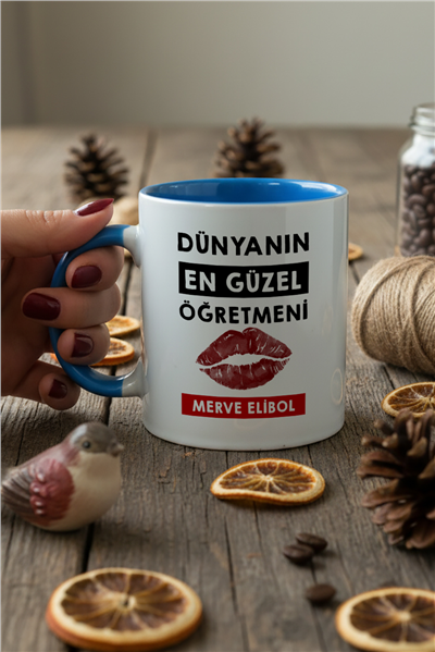 Dünyanın En Güzel Öğretmeni Kişiye Özel Kupa Bardak Standart