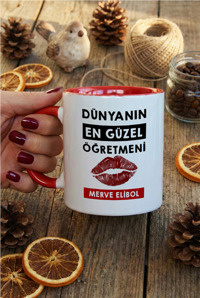 Dünyanın En Güzel Öğretmeni Kişiye Özel Kupa Bardak Standart