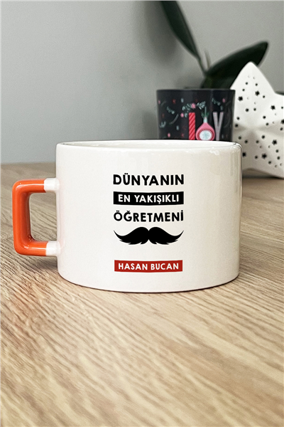 Dünyanın En Yakışıklı Öğretmeni Kişiye Özel Lüks Fincan