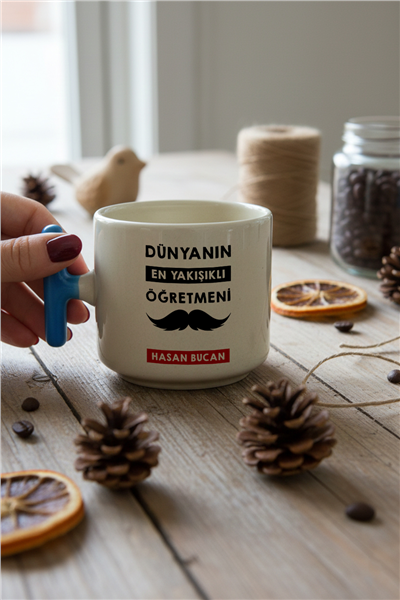 Dünyanın En Yakışıklı Öğretmeni Kişiye Özel T Kupa