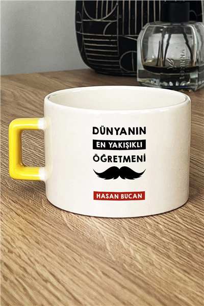 Dünyanın En Yakışıklı Öğretmeni Kişiye Özel Lüks Fincan