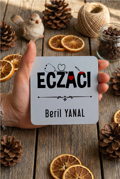 Eczacı Kişiye Özel Bardak Altlığı