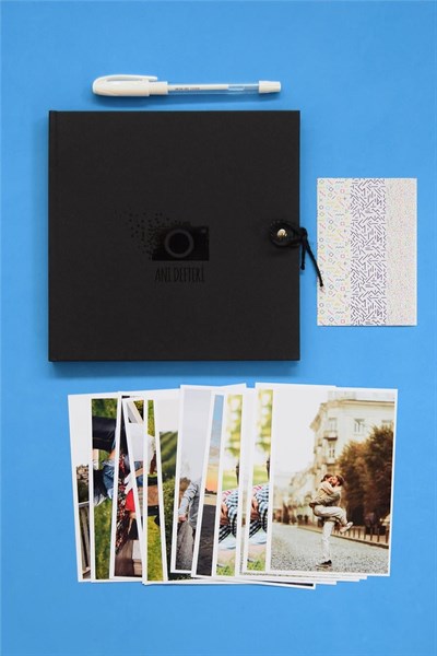 En İyi Baba Hediye Kutusu - Anı Defteri, Fotoğraf 10 Adet, Bez Kalemlik, Baston Şeker, Onefis Sade Çikolata Parçalı Cookie 4 adet